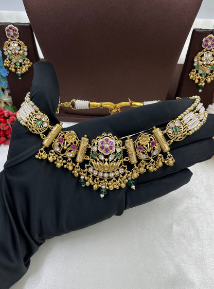 Aasma Heritage Antique Gold Necklace
