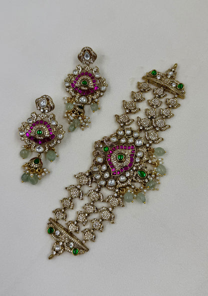 Pallika Jadau Polki South Indian Semi Bridal Set
