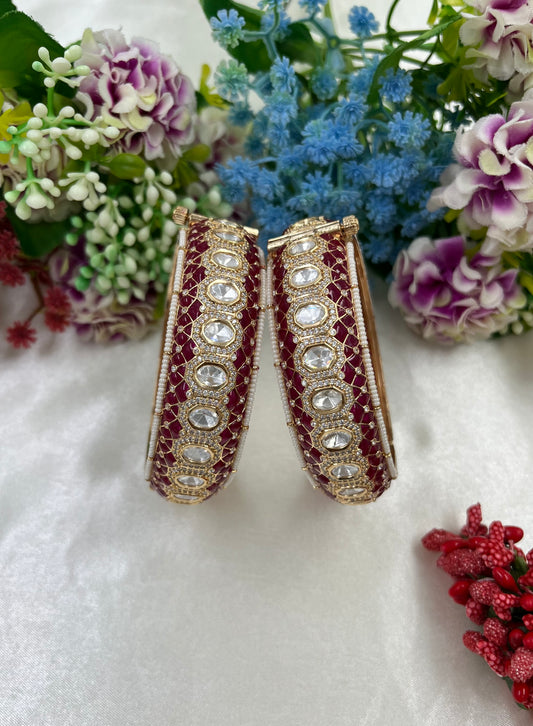Sitara Moissanite Kundan Bangles [Openable]