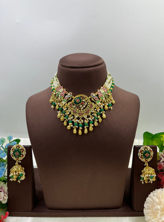 Bhavika Pachi Kundan Necklace