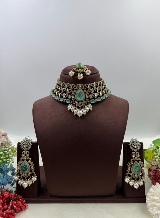 Tarini Victorian Premium Choker Necklace Set