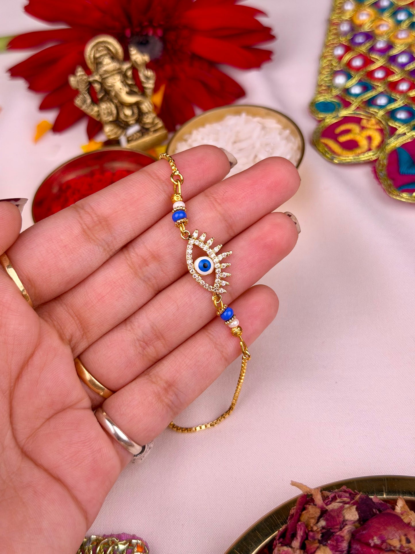 Premium Evil Eye Rakhi Lumba Set