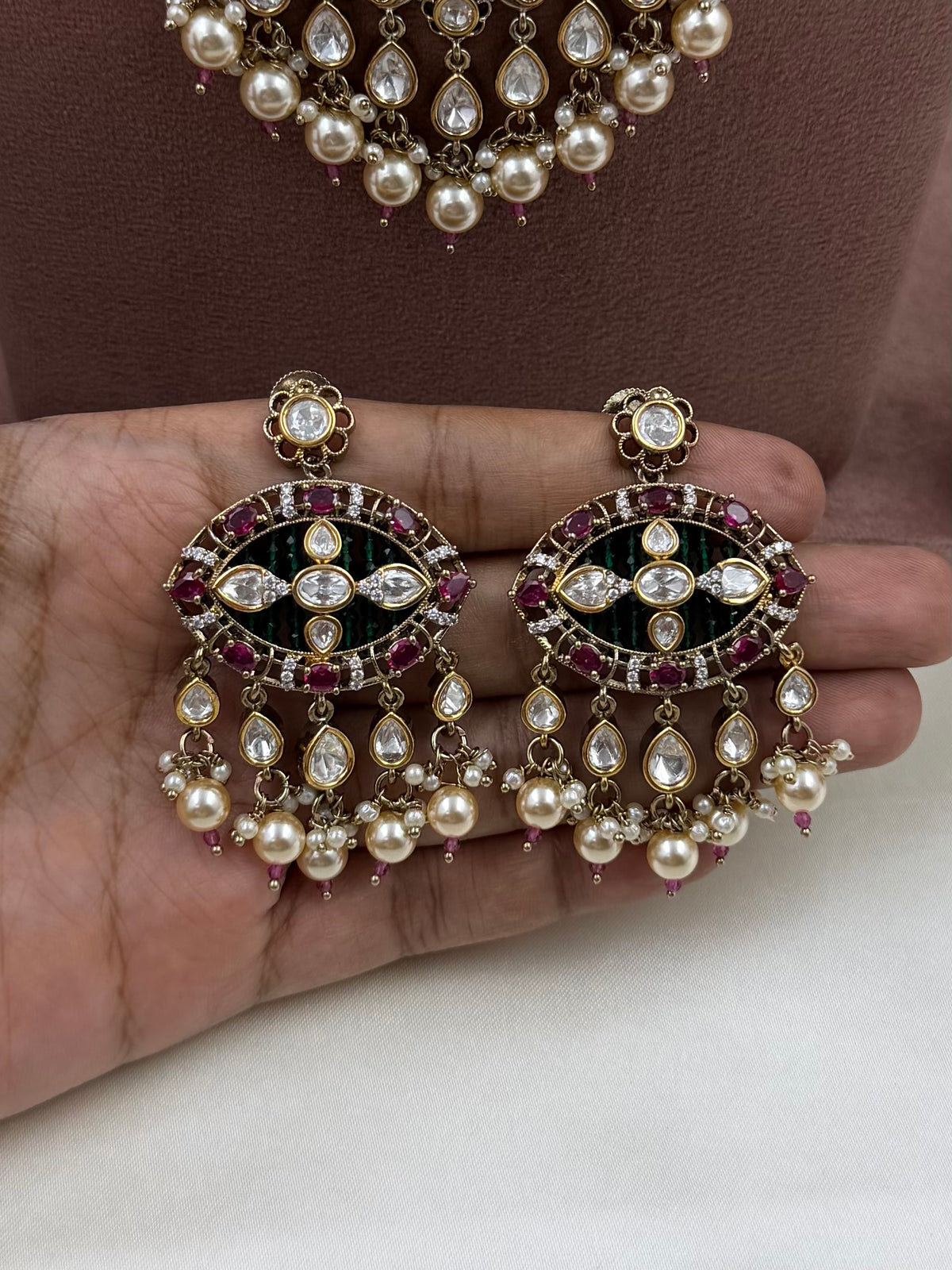 Kasturi Victorian Premium Combo Necklace Set