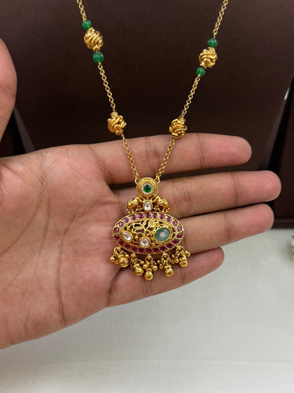 Kavya Heritage Delicate Semi Long Necklace Set