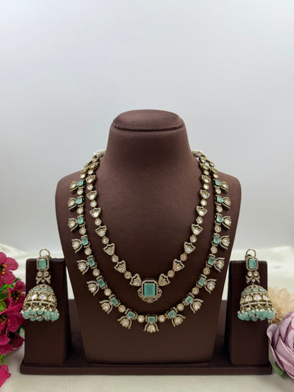 Yogita Premium Double Layer Semi Long Necklace Set