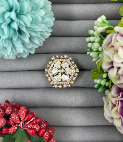 Haath Phool Moissanite Ring