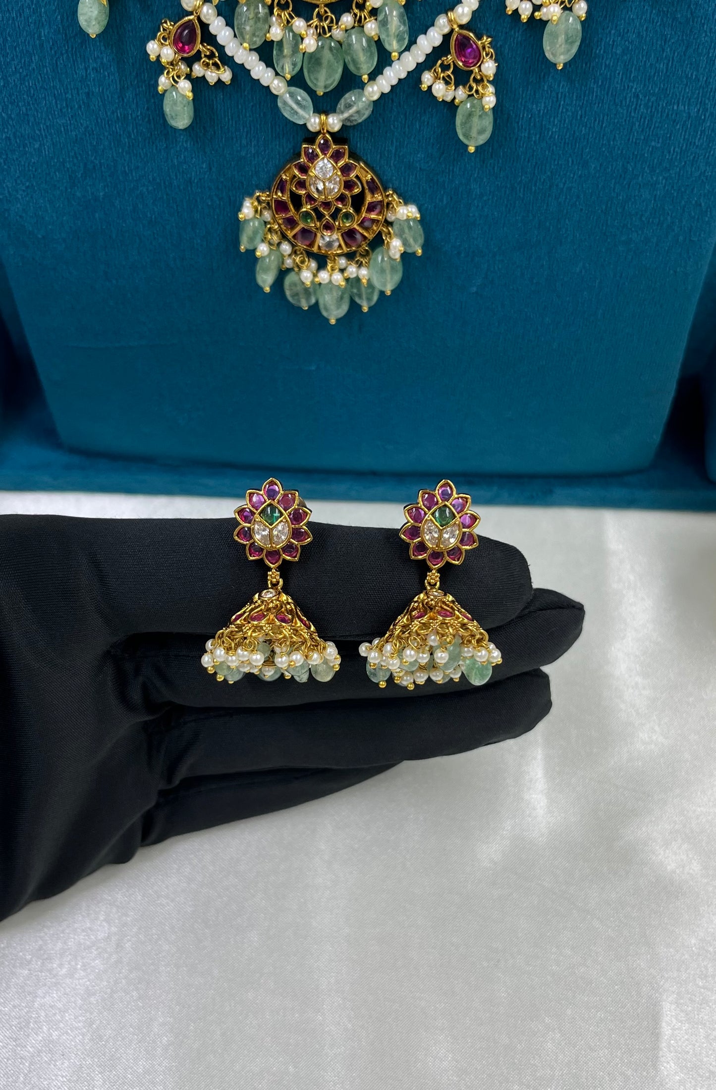 Renu Tripal Layer Victorian Long Necklace