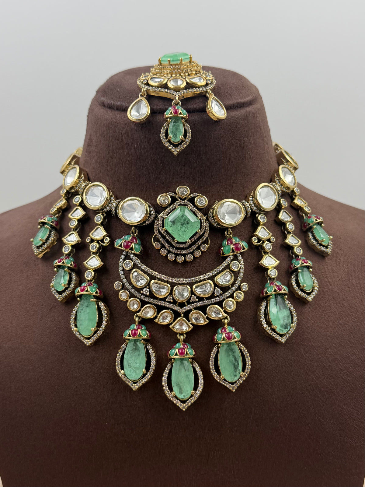 Shambhavi Victorian Moissanite Necklace Set