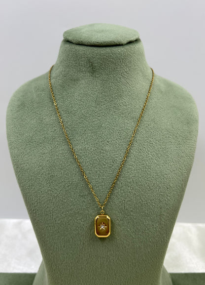 Emerald Diamond Dot Necklace