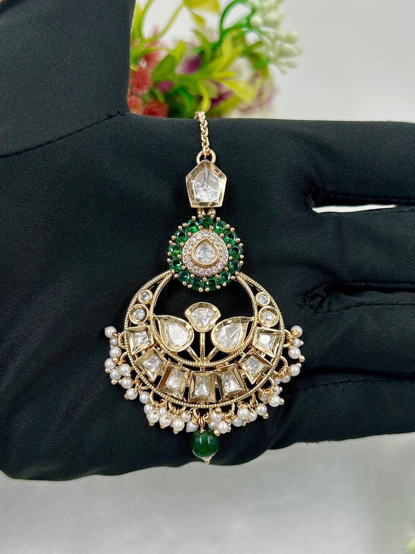 Shravani Moissanite Mang Tika
