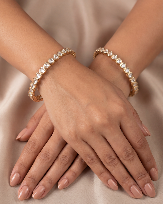 Leena Moissanite Kundan Bangles
