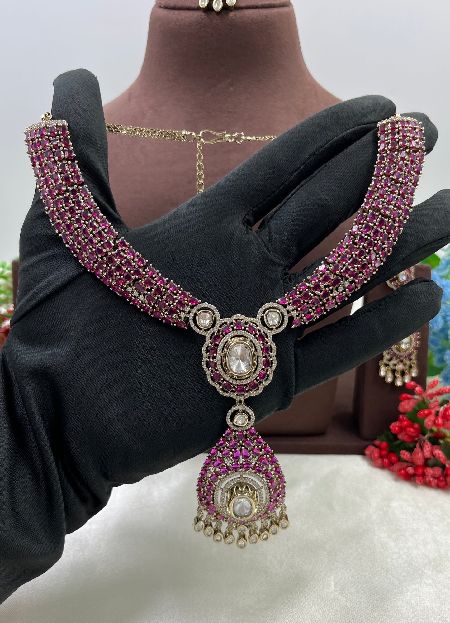 Vinita Victorian Moissanite Necklace