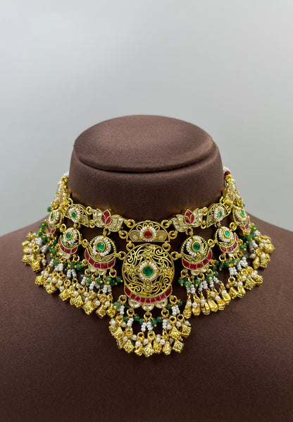 Suhani Pachi Kundan Necklace