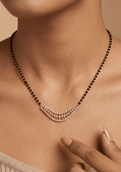 Net Pattern Rose Gold Mangalsutra