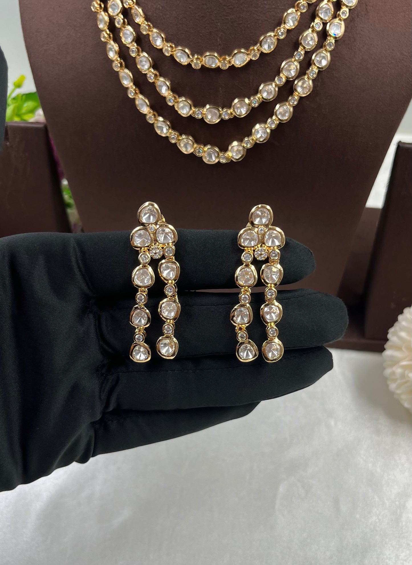 Triple Holo Moissanite Necklace