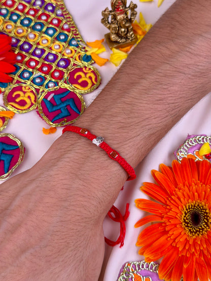 Ganesh Rudraksha Silver Rakhi