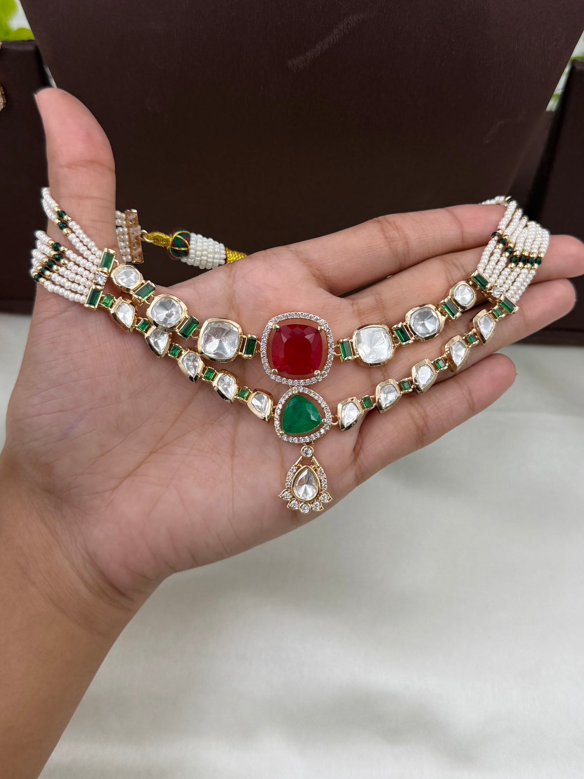 Kritika Moissanite Choker Necklace Set