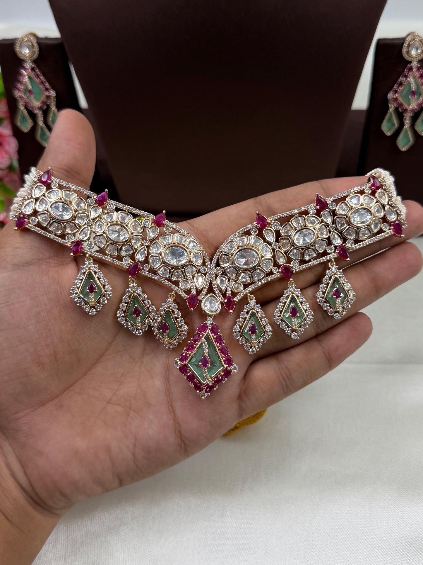 Mohini Moissanite Choker Necklace Set