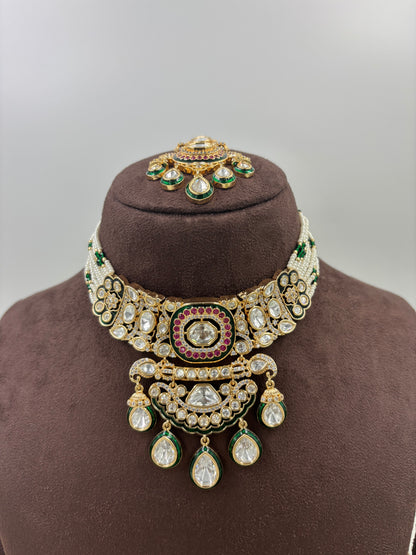 Zareen Jadau Moissanite Kundan Necklace