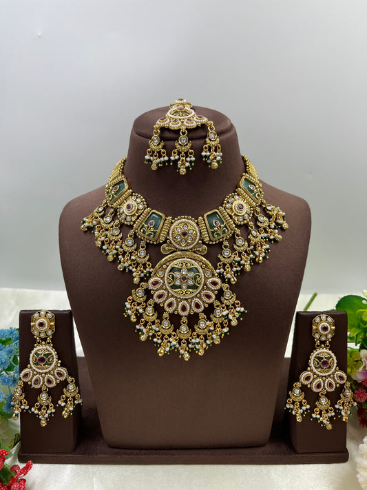 Reena Heritage Antique Gold Necklace