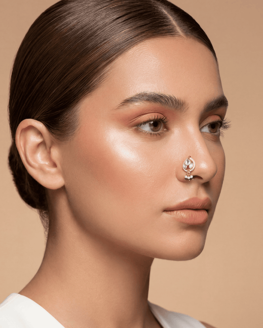 Madhavi Pachi Kundan Nose Ring