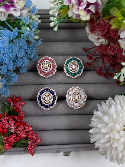 Zevira Moissanite Kundan Ring