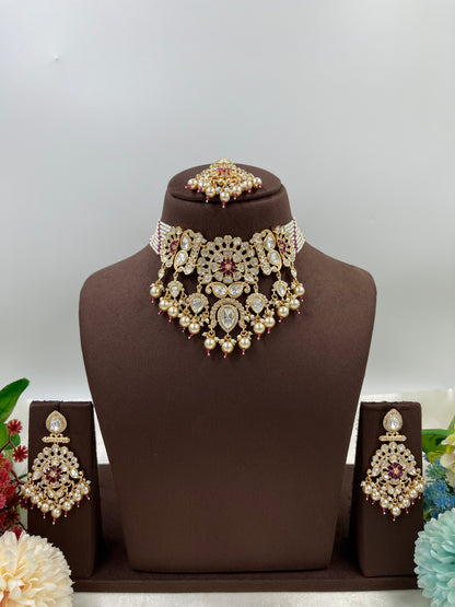 Ziva Premium Moissanite Kundan Necklace