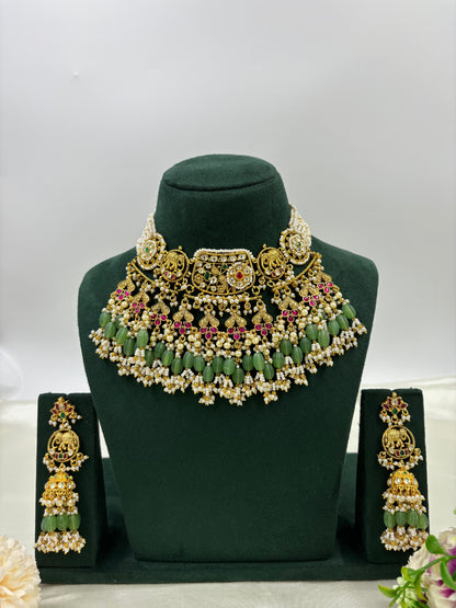 Rudrika Premium Pachi Kundan Necklace
