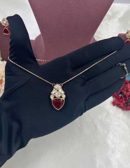 Ornate Moissanite Chain Pendant