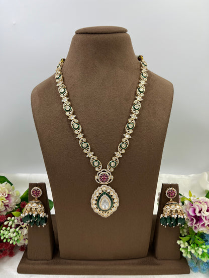 Shimmer root Premium Moissanite Kundan Necklace