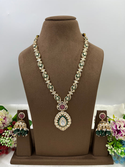 Shimmer root Premium Moissanite Kundan Necklace