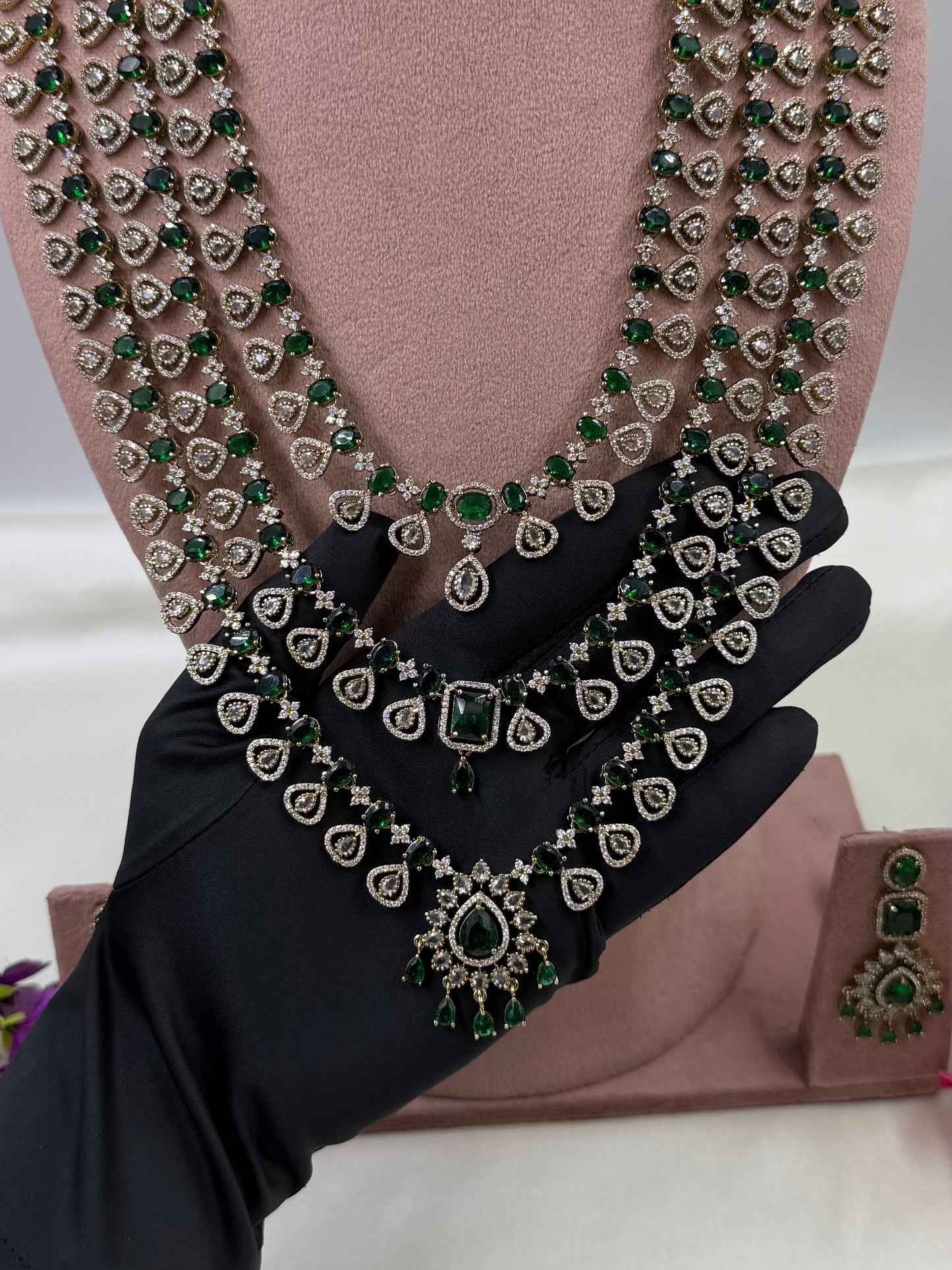 Nayana Triple Layer Victorian Necklace Set