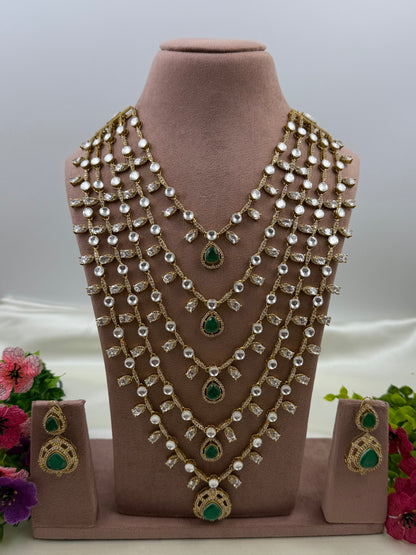 Indrani Victorian Three Layered Long Necklace Set