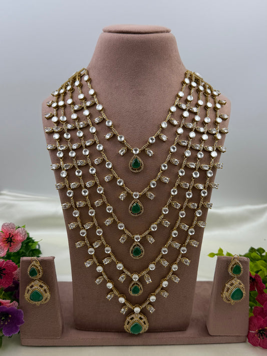 Indrani Victorian Three Layered Long Necklace Set
