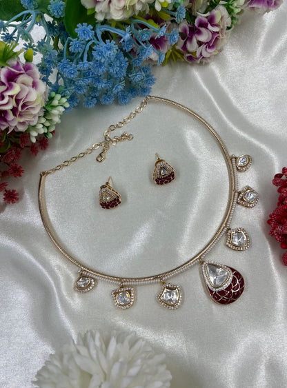 Bhanu Moissanite Premium Hasli Necklace