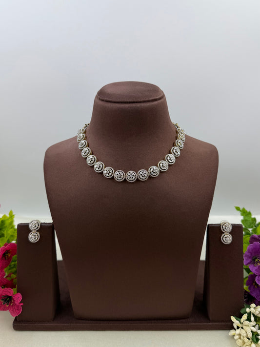 Anaya American Diamond Two Tone Delicate Necklace