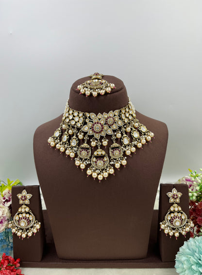 Regal Moissanite Kundan Necklace