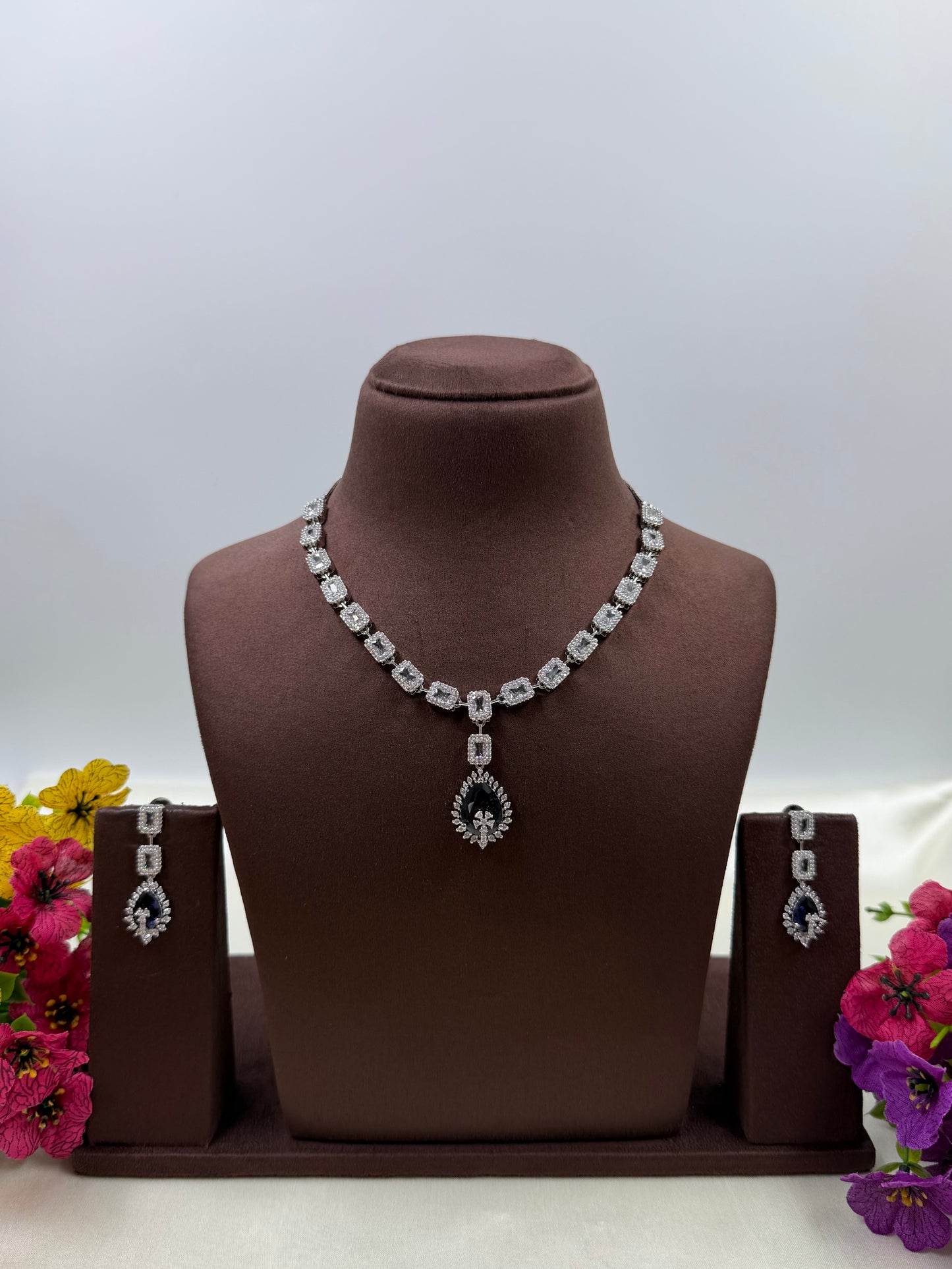 Suvarna Delicate American Diamond Necklace ￼