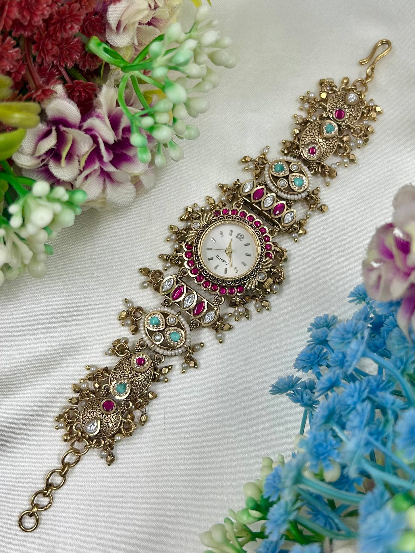 Mayuri Pachi Kundan Watch