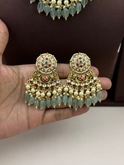Ayesha Heritage Pachi Kundan Choker Necklace Set