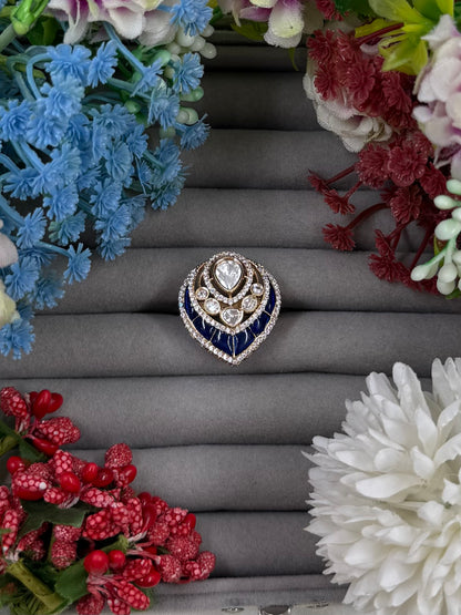 Nayra Moissanite Kundan Ring