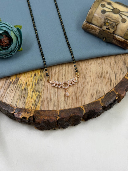 Leaf Vine Diamond Rose Gold Mangalsutra