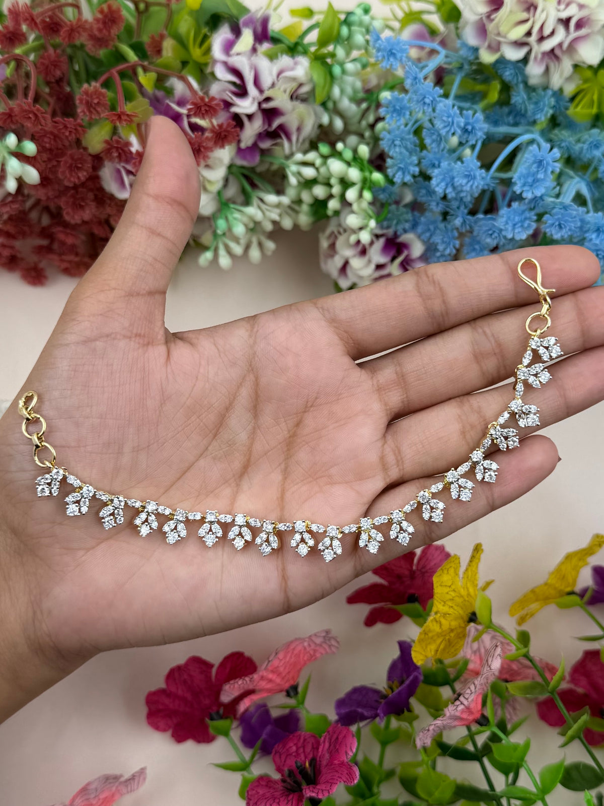Sravya American Diamond Earchain