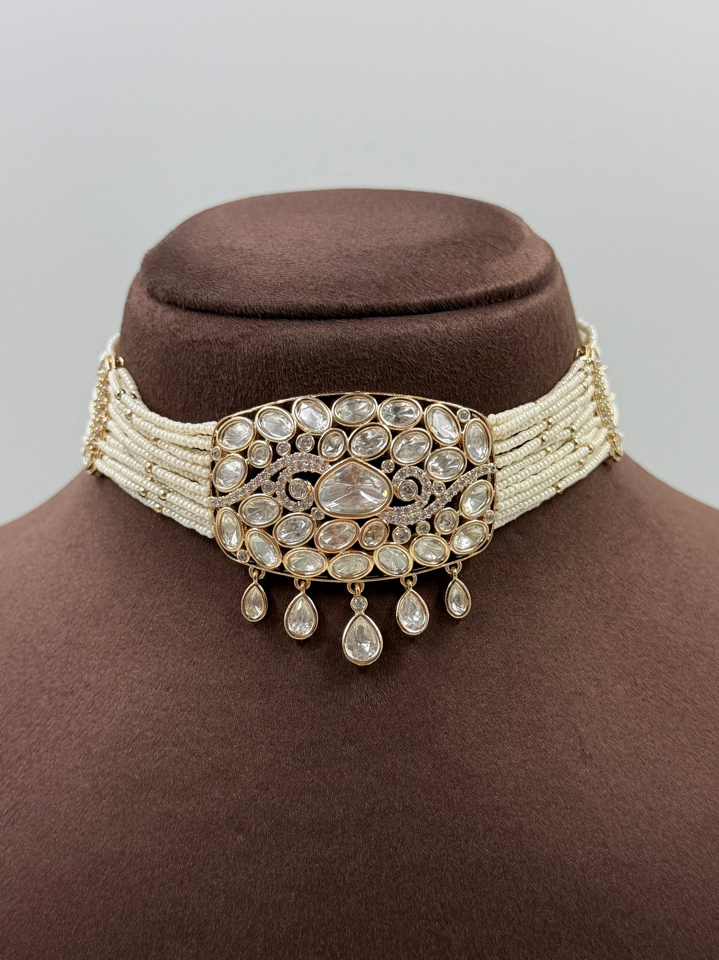 Ridhima Moissanite Choker Necklace Set