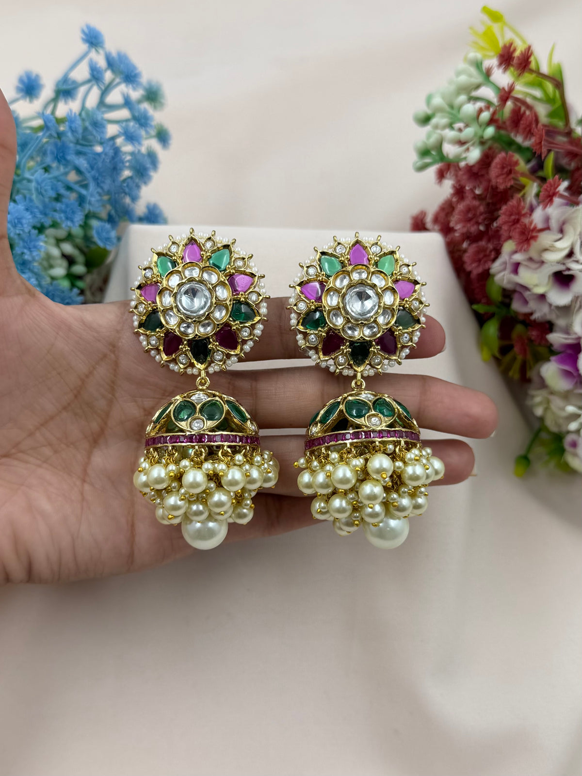 Geeta Premium Motiyara Jhumka