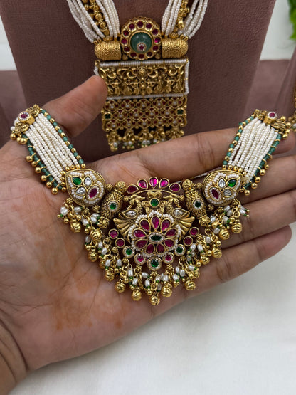 Manjiri Heritage Temple Combo Necklace Set