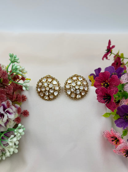Round Kundan Polki Earring