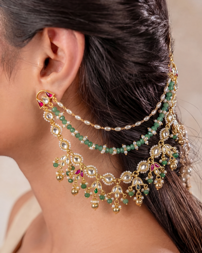 Juhi Pachi kundan Ear Chain