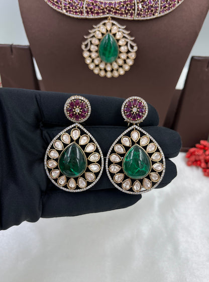 Gowri Premium Moissanite Kundan Necklace