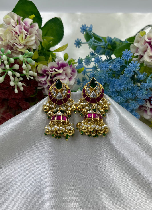 Bhoomi Jadau Pachi Kundan Jumka